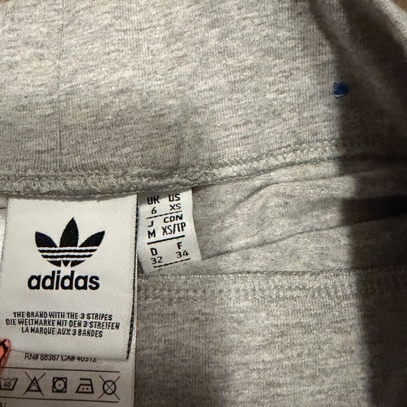 adidas women Gray Leggings with White Stripes - Picture 2 of 3
